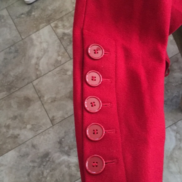 EXPRESS RED WOOL BLEND FLARE COLLAR STRUCTURED FIT NWOT COAT - Picture 10 of 12